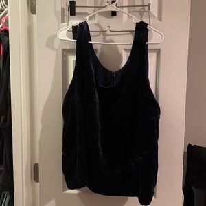 J. Crew Sleeveless Blue Velvet Blouse